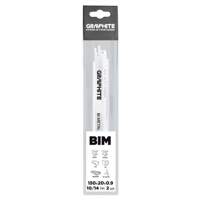 Lame de ferăstrău baionetă 150 x 20 x 0,9 mm, 10/14TPI, set de 2 57H950 GRAPHITE