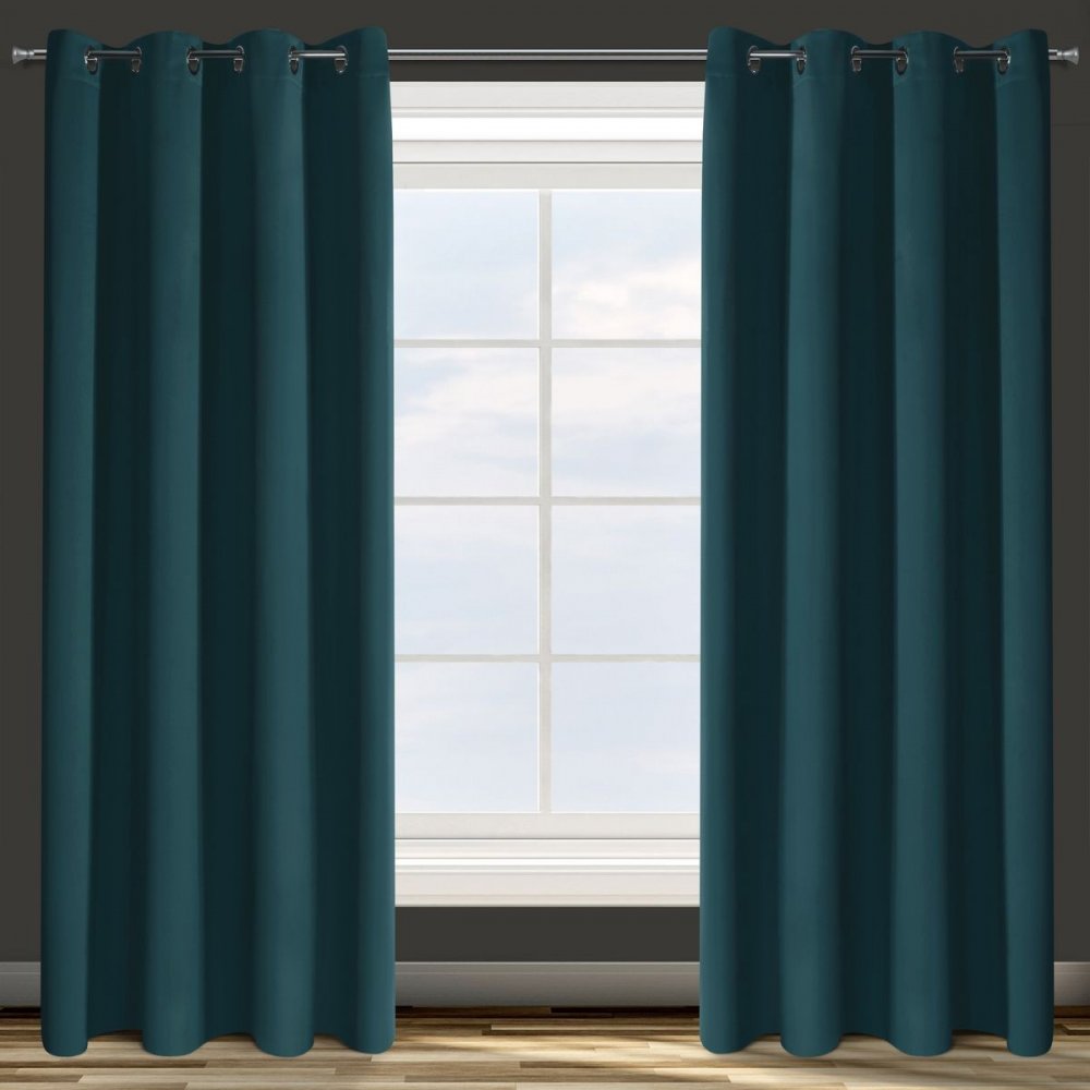 Krásnypetrolejovozelenýzatemňujúcizávesnakruhy135x250cm