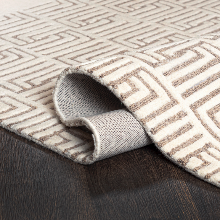 Covor de designer din lână în bej și crem ALSTER Lățime: 160 cm | Lungime: 230 cm