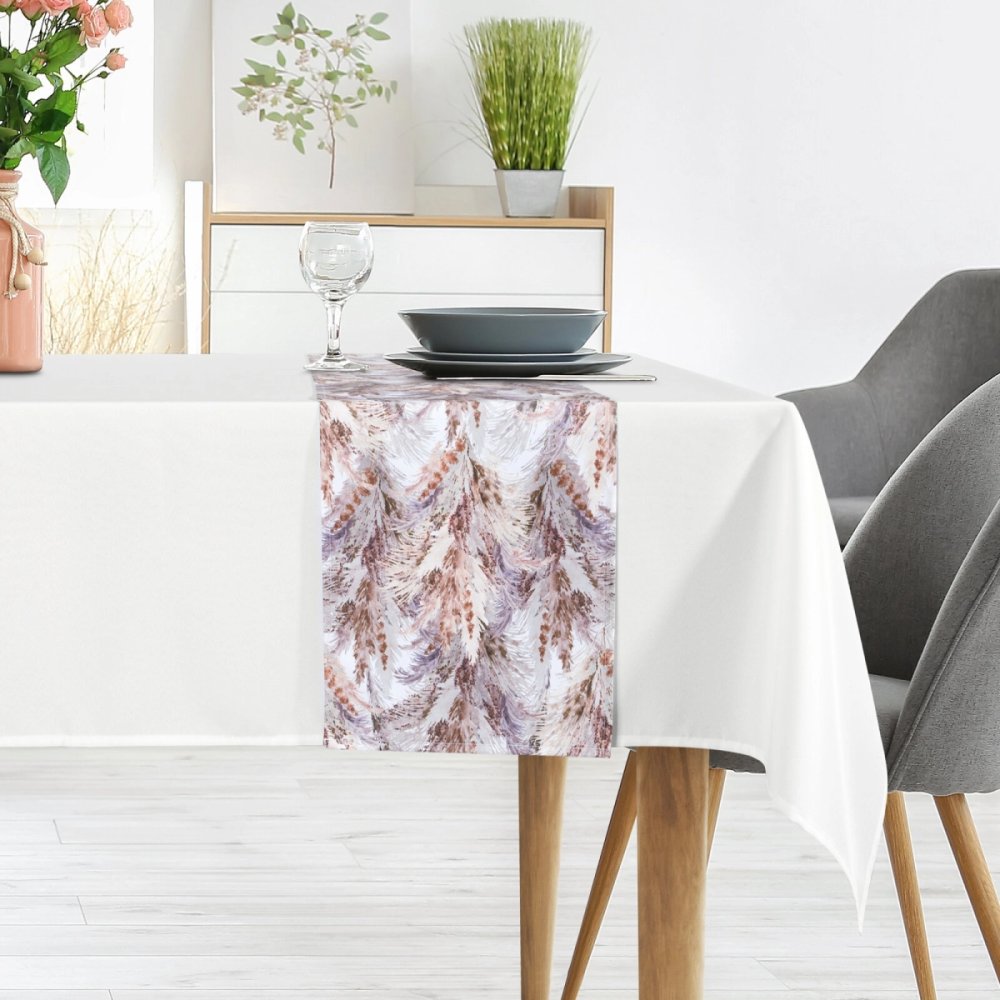 Față de masă albă decorativă cu stofă decorativă Latime: 140 cm | Lungime: 180 cm