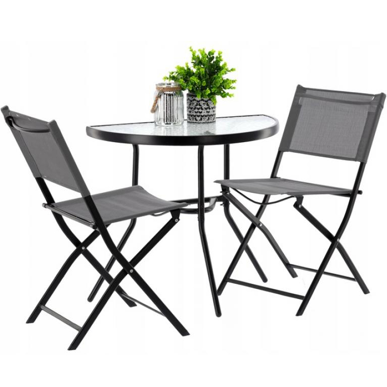 Set de mobilier de balcon în gri