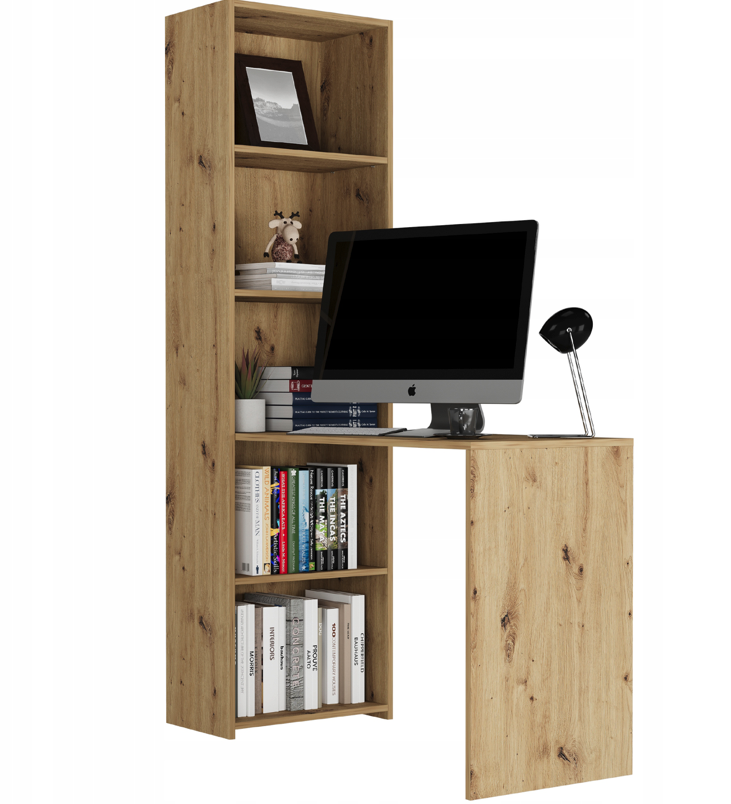 Birou de scris cu raft MODERN B-50S - 120 x 50 x 180 cm - diferite variante de culoare artisan