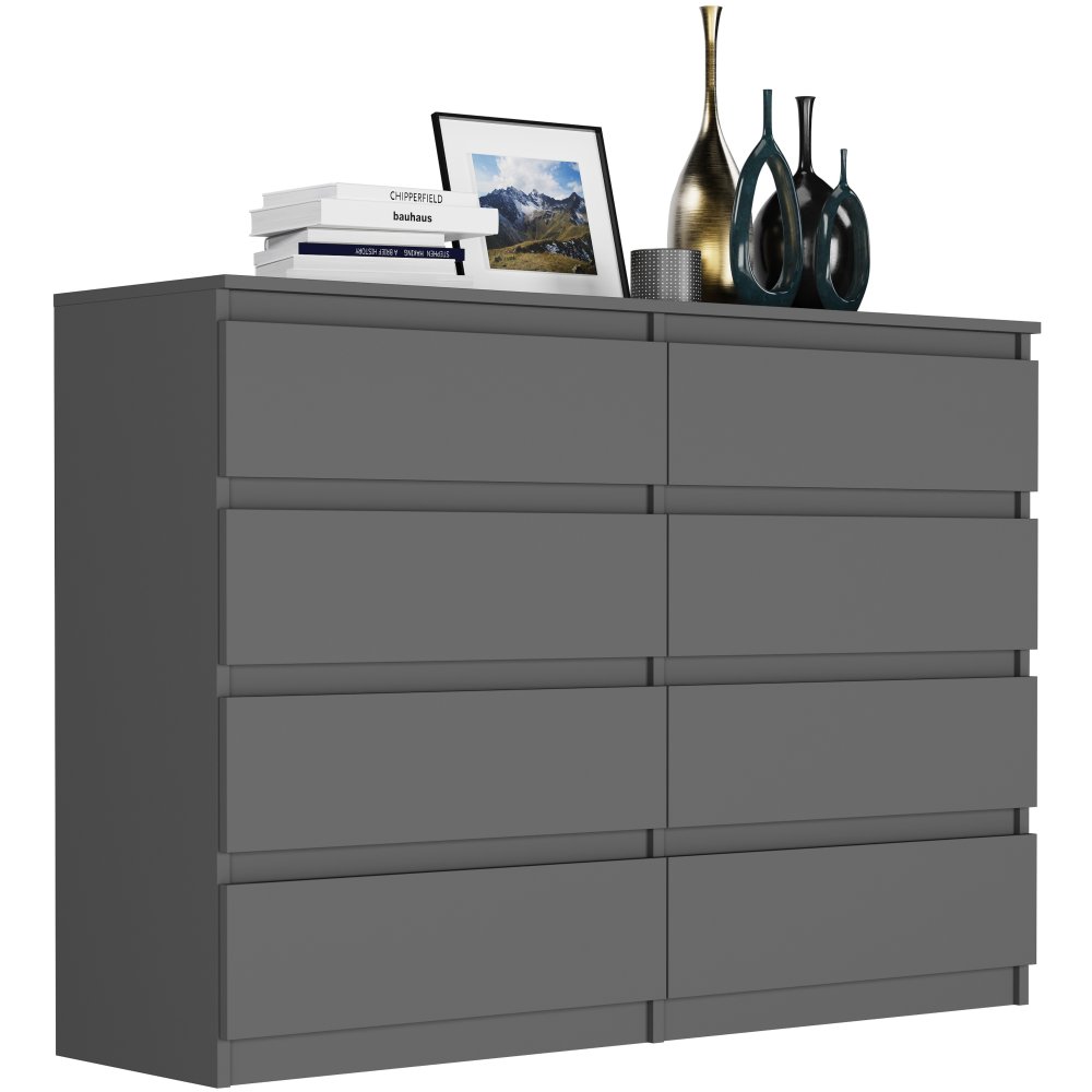 Comodă modernă cu 8 sertare R-140-S8 - diferite variante de culoare antracit