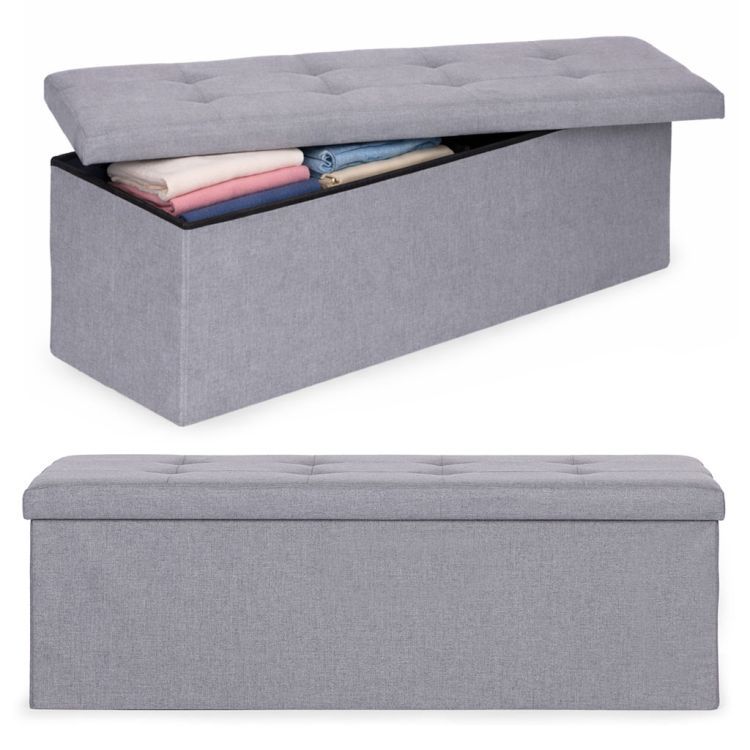 Taburetkasúložnýmpriestorom–skladaciapufa111x38cmtmavosivá