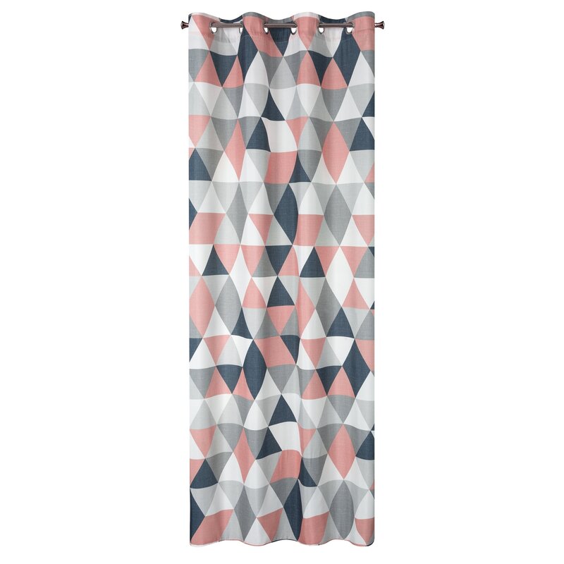 Ružovýzávessgeometrickýmmotívomnakruhy140x250cm