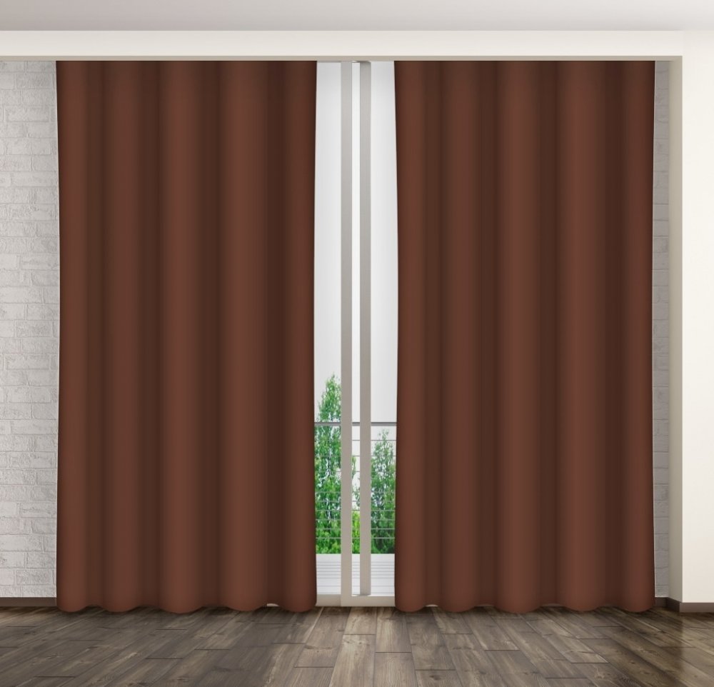 Luxus dekoratív sötétítő függöny barna Hossz: 250 cm