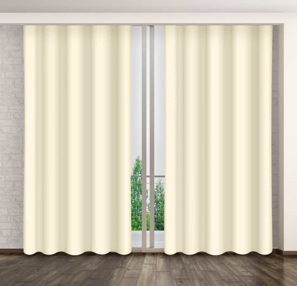 Krémszínű függöny gyűrűs függesztéssel Hossz: 260 cm