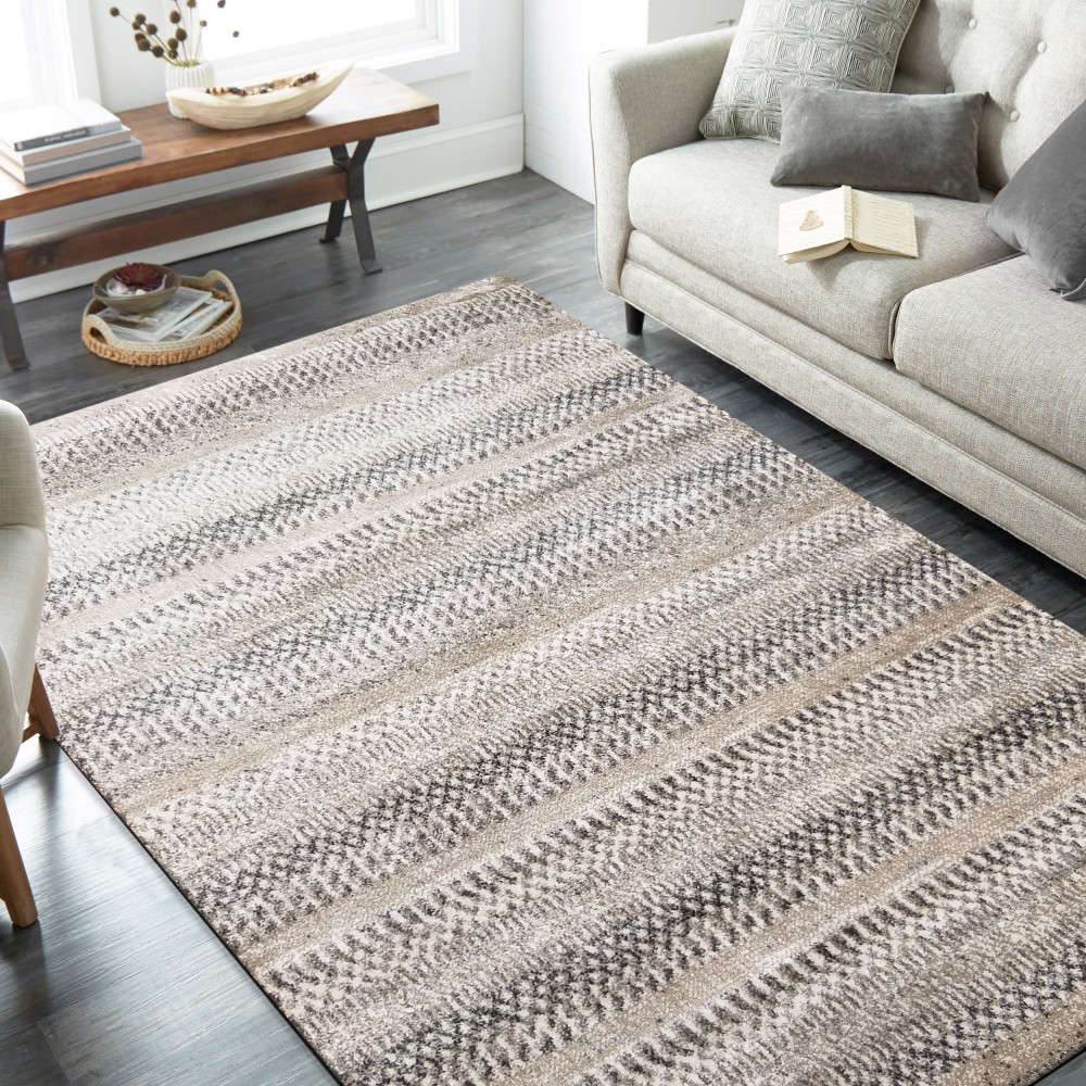 Kvalitní koberec s abstraktním vzorem v přírodních odstínech Šířka: 60 cm | Délka: 100 cm