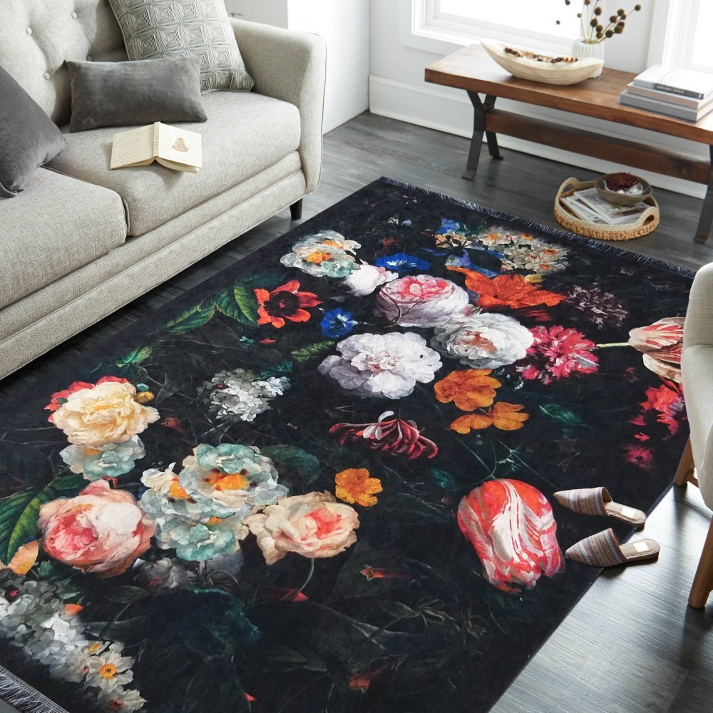 Protišmykový koberec s očarujúcim kvetinovým motívom Šířka: 160 cm | Délka: 220 cm