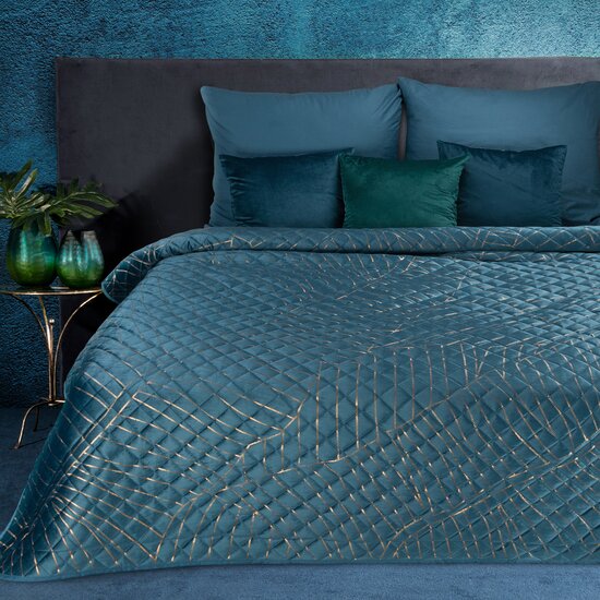 Design huzat a LUNA ágyhoz sötét türkiz színben Szélesség: 220 cm | Hossz: 240 cm
