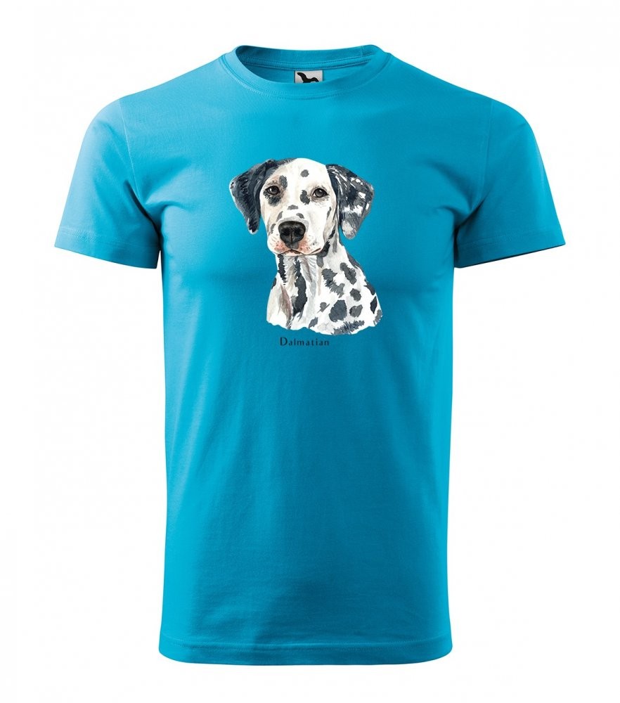 Trendy pánske tričko pre milovníkov psieho plemena dalmatínec Tyrkysová XL