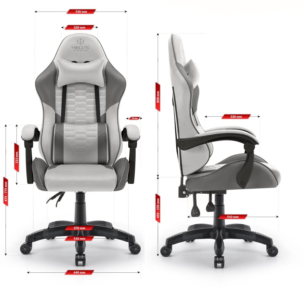 Scaun de gaming HC-1000, gri