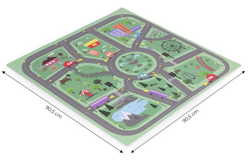 Covoraș din spumă pentru copii 90,5 x 90,5 cm - oraș