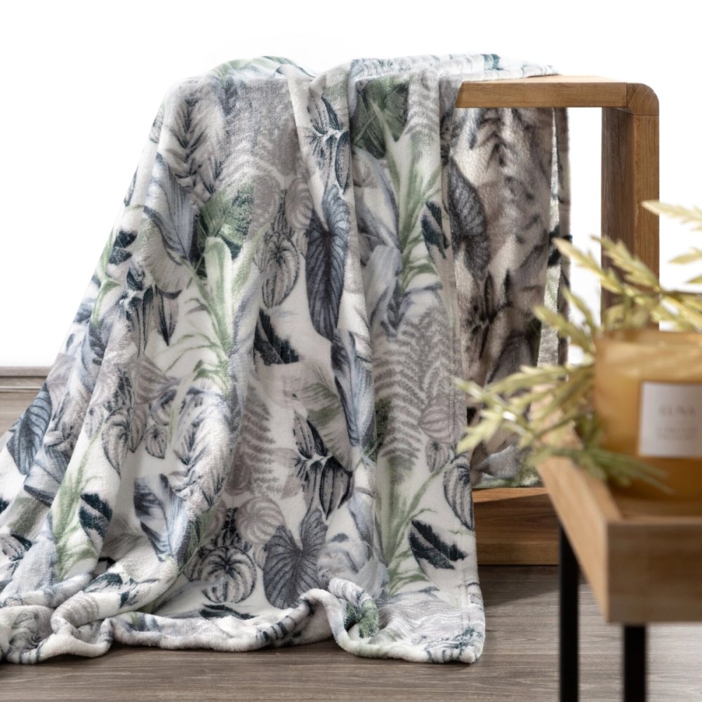 Pătură acrilică de lux cu motive florale tropicale Lățime: 150 cm | Lungime: 200 cm