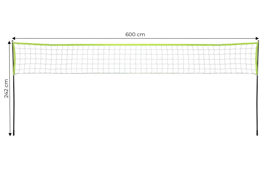 Skladaciasieťnavolejbalabadmintonsostĺpikmi–600x242cm
