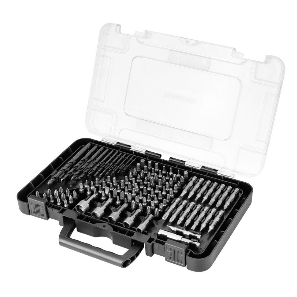 Set universal de burghie, biți și extensii 56H623 GRAPHITE - 120 bucăți