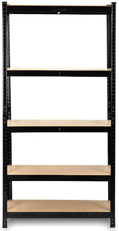 DomTextilu Stabilnýkovovýregálčiernys5policami205x120x45cm 70640