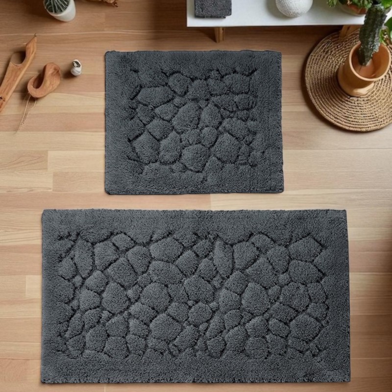 Bavlnenékúpeľňovépredložkyset2ksBoston10-grafitovásiváŠírka:60cm|Dĺžka:100cm