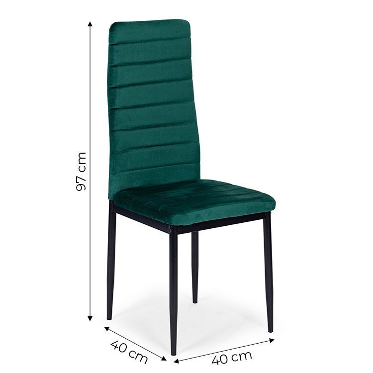 Set de 4 scaune elegante din catifea verde