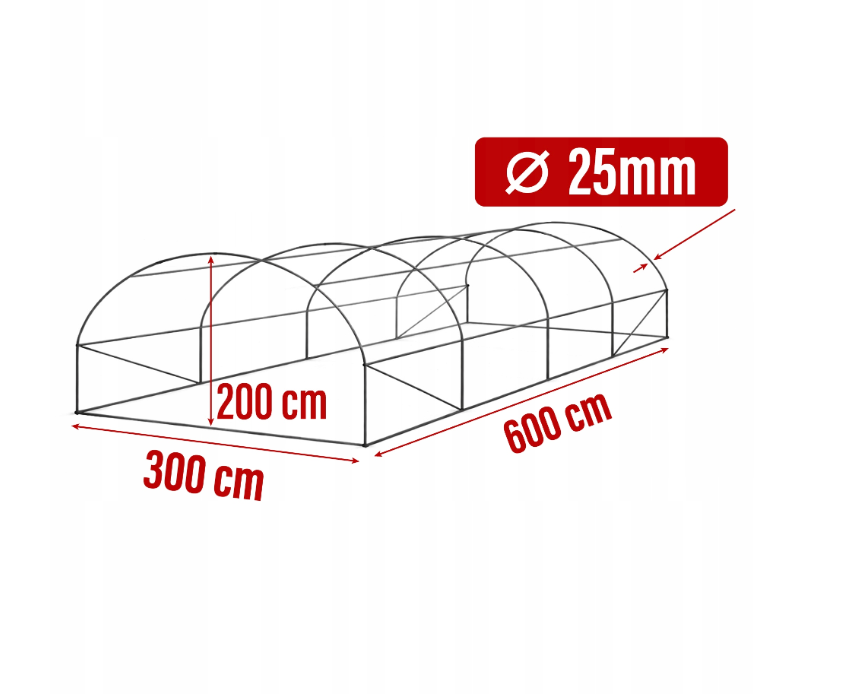 Solar de grădină alb 3 × 6 m – seră foliă pentru cultivarea legumelor