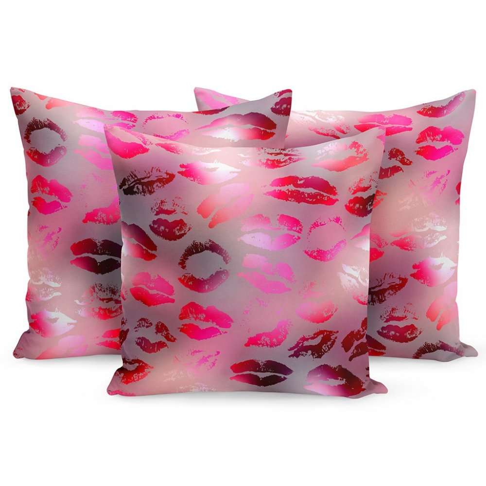 Față de pernă roșie cu sărutări de femei Latime: 40 cm | Lungime: 40 cm