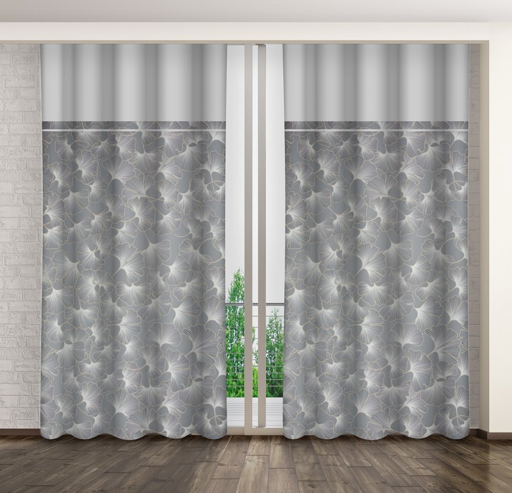TmavéluxusnézávesyspotlačoulistovDĺžka:250cm