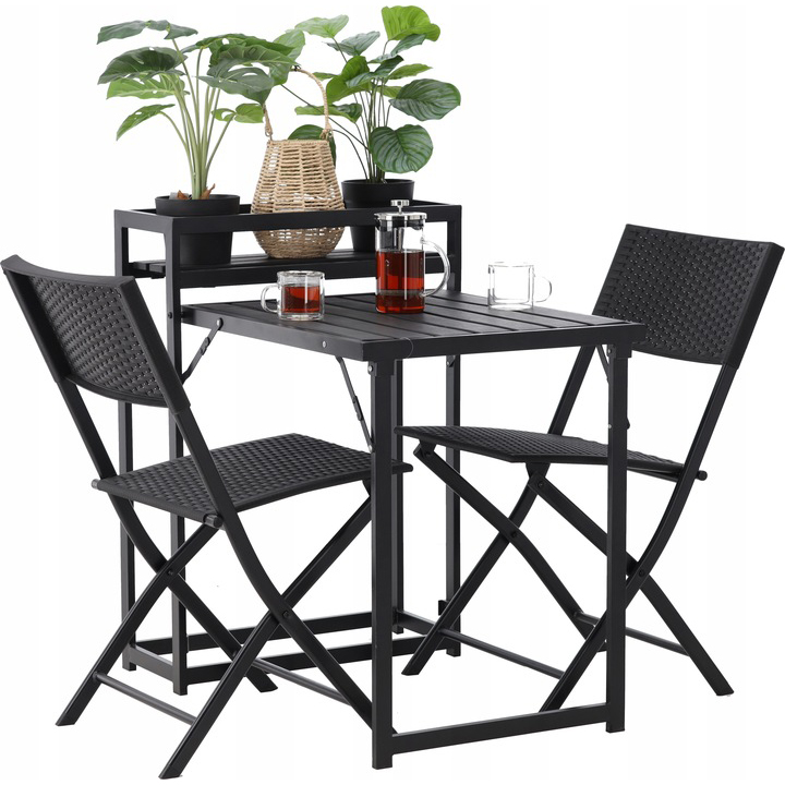 Set de mobilier de balcon sau de terasă în negru