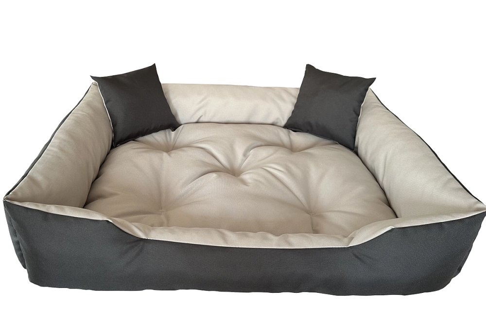 Pat impermeabil confortabil pentru câini cu perne - gri Šírka: 75 cm | Dĺžka: 100 cm