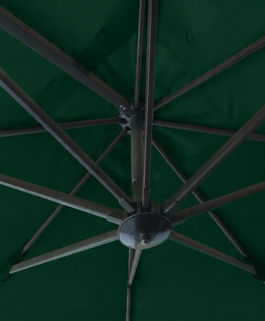 Parasol de grădină mare cu braț lateral ROMA 3 x 3 m - verde