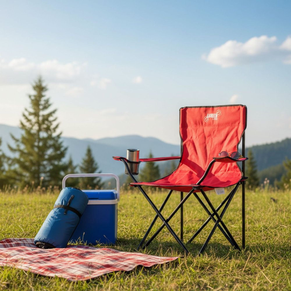 Turistickáskladaciastoličkačervenejfarby