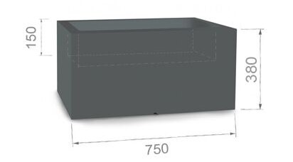Ghiveci alb LUNGO cu iluminare LED 75 x 38 cm
