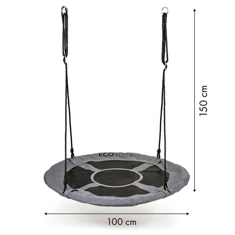 Leagăn de grădină cuib de barză 100 cm ECOTOYS gri