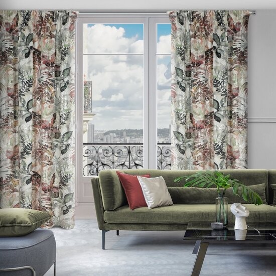 Zamatovýzávessbotanickýmmotívom140x270cm