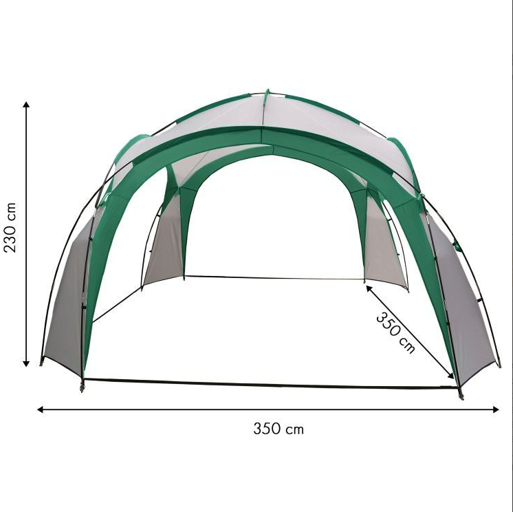 Cort pavilion pentru picnic în grădină 3,5 x 3,5 m verde