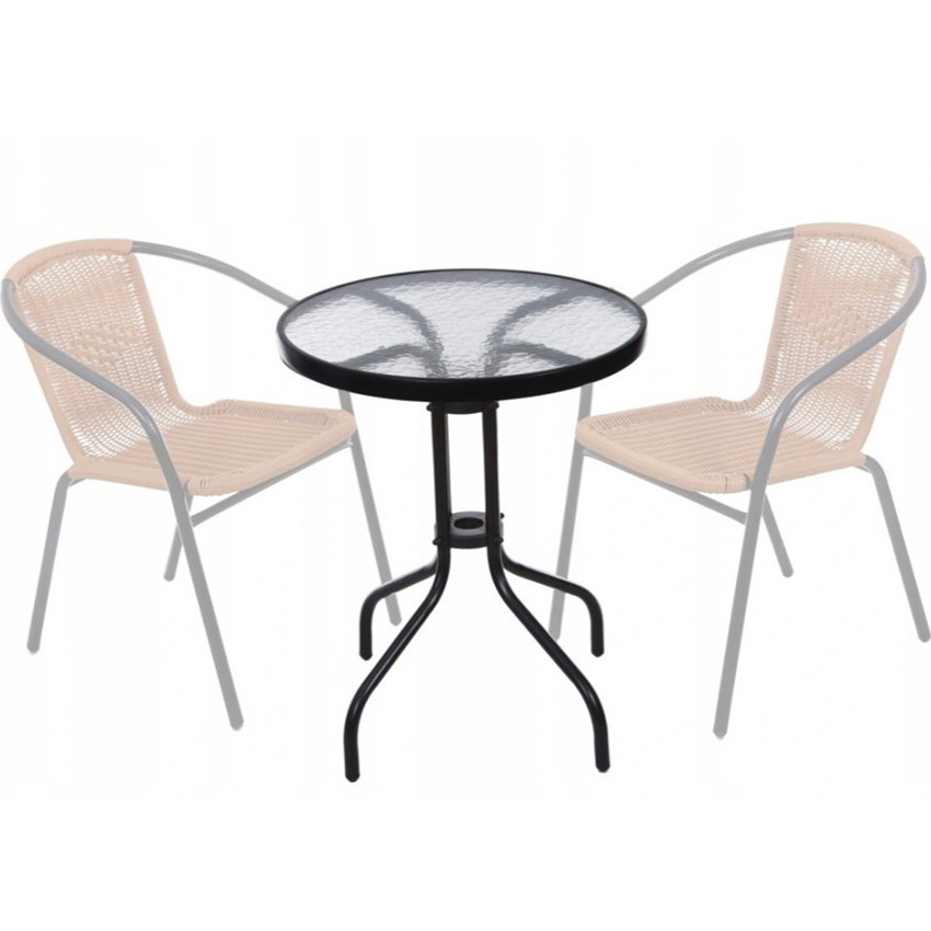 Masa rotundă de grădină, din sticlă 60 cm