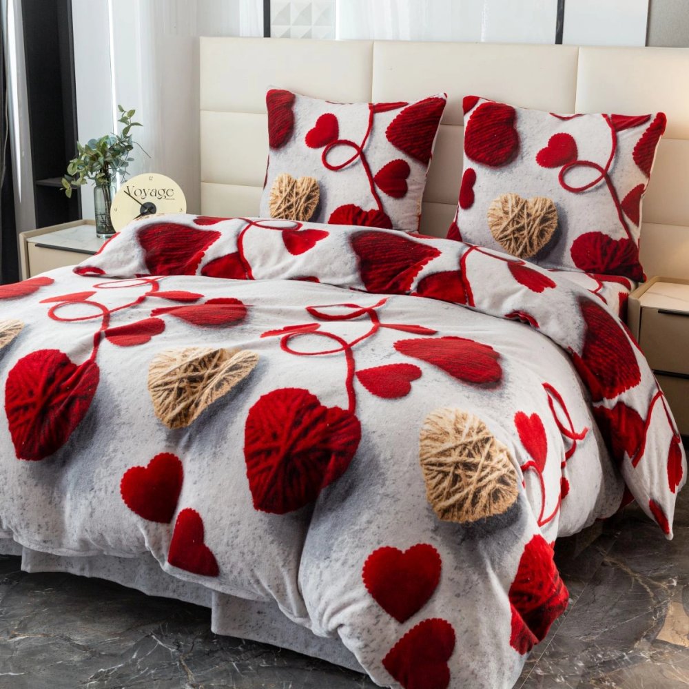 Tepláposteľnábielizeňzplyšovéhomikrovláknasosrdiečkami3časti:1ks160x200+2ks70x80