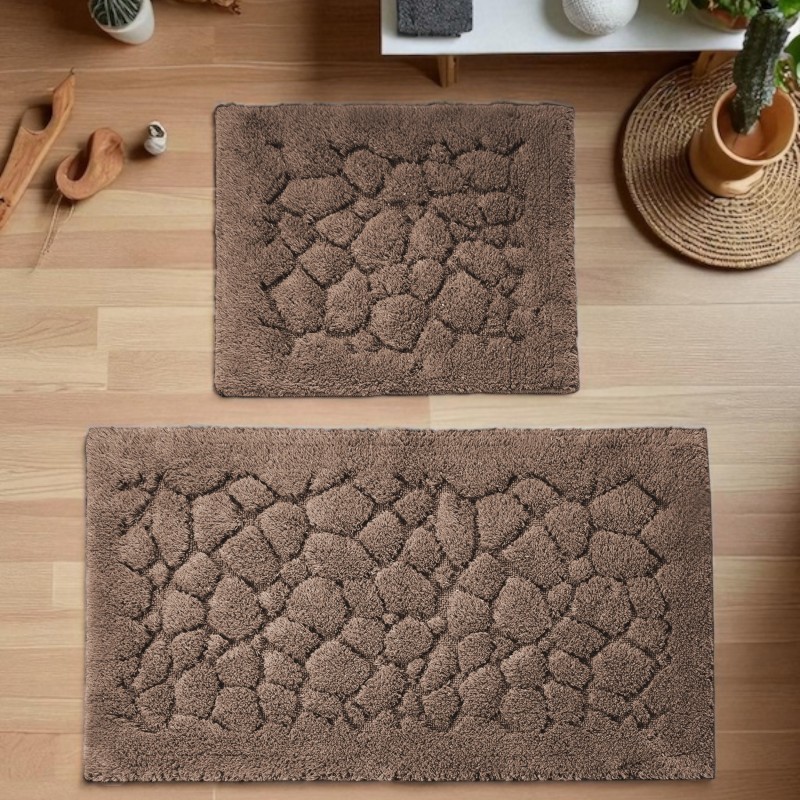 Bavlnenékúpeľňovépredložkyset2ksBoston10-hnedéŠírka:60cm|Dĺžka:100cm