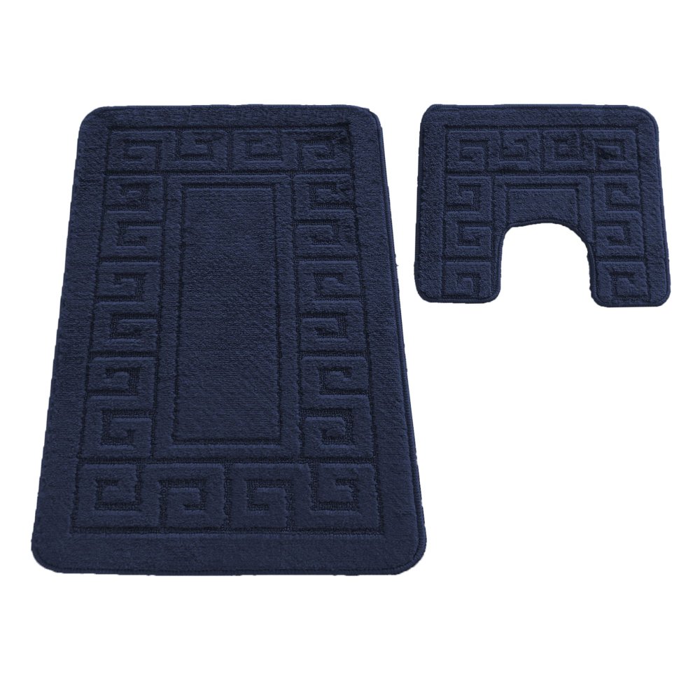 Set de baie din două piese MONTANA ETHNIC în albastru safir Lăţime: 50 cm | Lungime: 80 cm