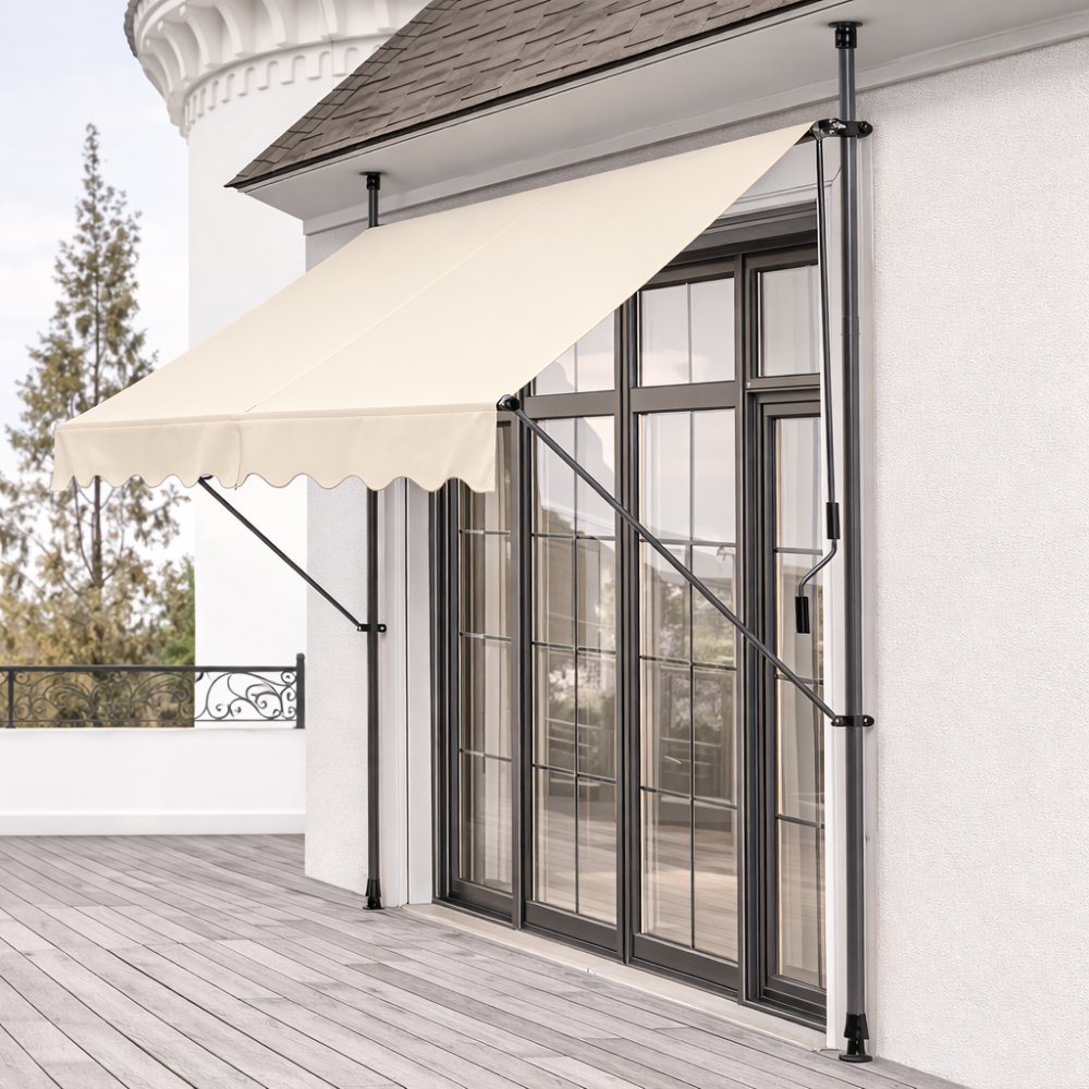 Balkónovámarkízanaterasusnastaviteľnýmsklonom-béžováŠírka:200cm