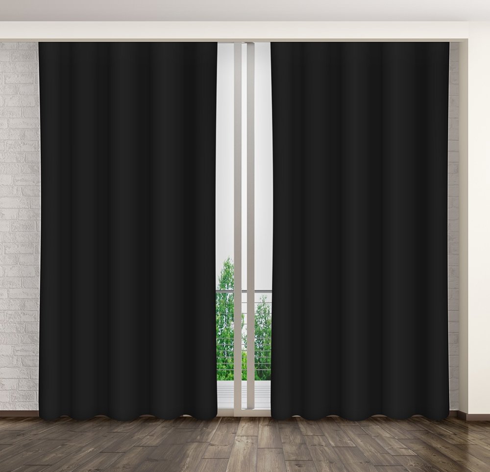 Draperie decorativă gata cusută, culoarea neagră Lungime: 250 cm