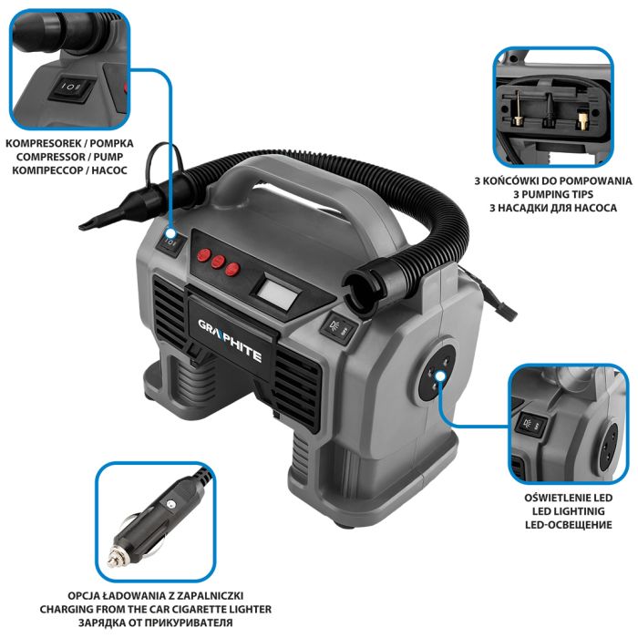 Compresor Energy+ 18V fără baterie 58GE113 GRAPHITE