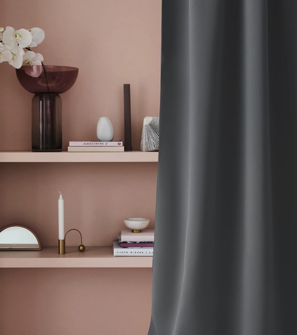 Draperie simplă gri închis 140x260 cm