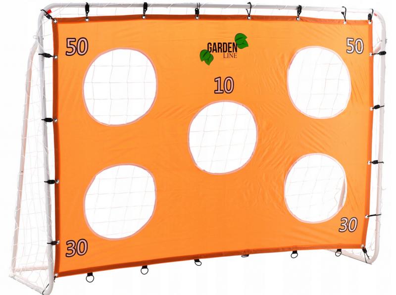 Portar de fotbal cu plasă și prelată cu ținte 213x152x75 cm