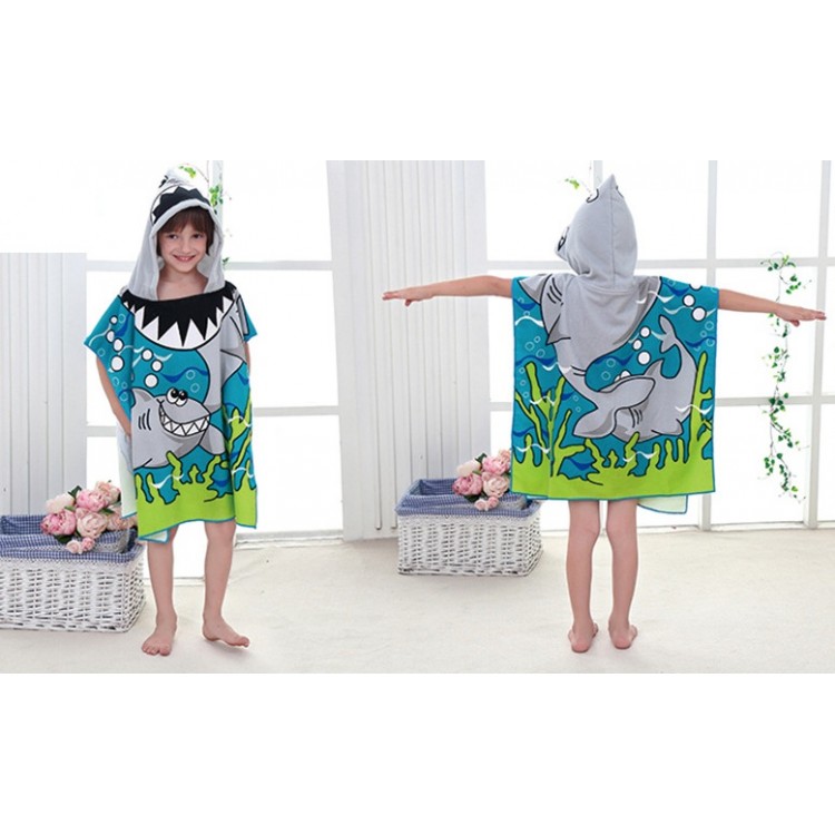 Poncho de plajă pentru copii cu o lume subacvatică uluitoare 58 x 57 cm