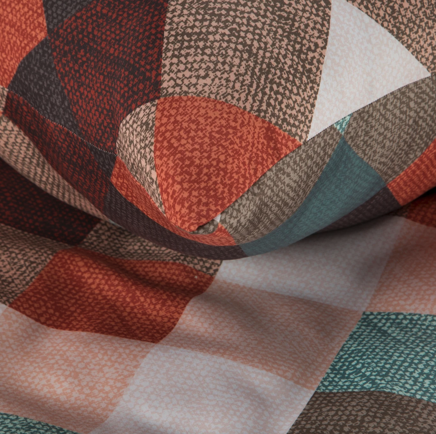 Lenjerie de pat elegantă cu motiv geometric 2 părți: 1 buc 140 cmx200 + 1 buc 70 cmx80