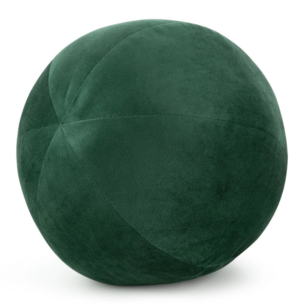 Pernă decorativă luxoasă din catifea moale în formă de minge verde închis