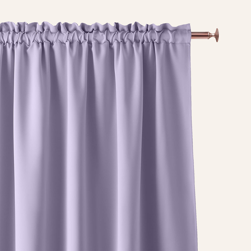 Draperie de o singură culoare violet deschis, pentru bandă de pliere 140 x 250 cm