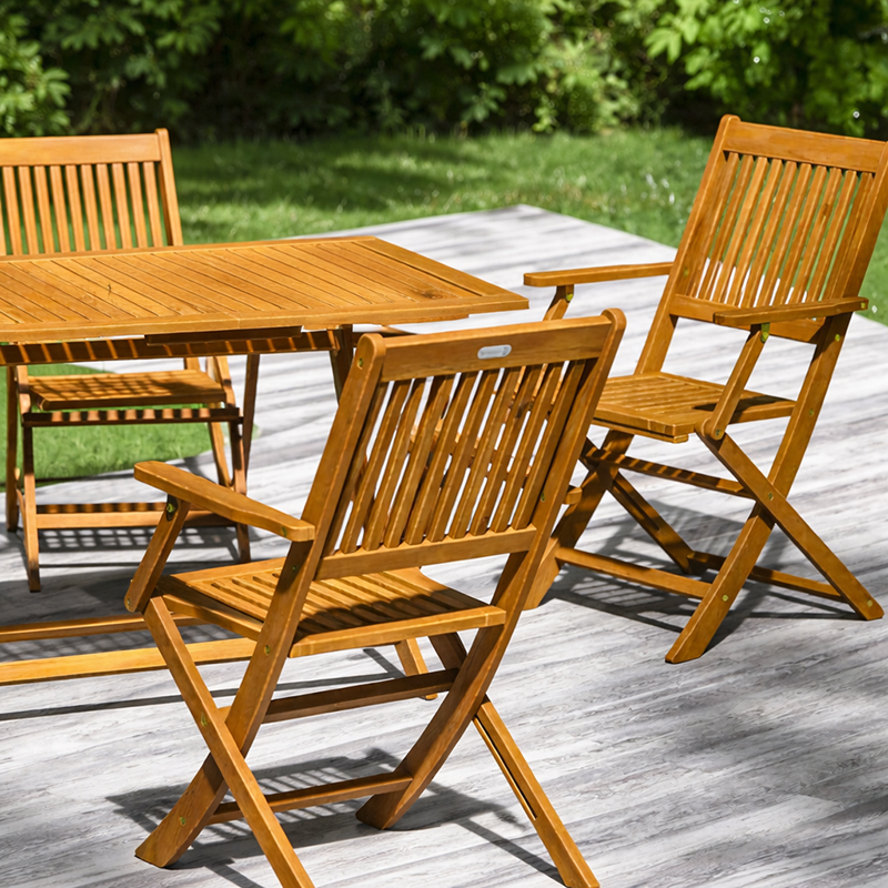 Scaune pliabile de grădină Sydney din lemn de salcâm - set de 2