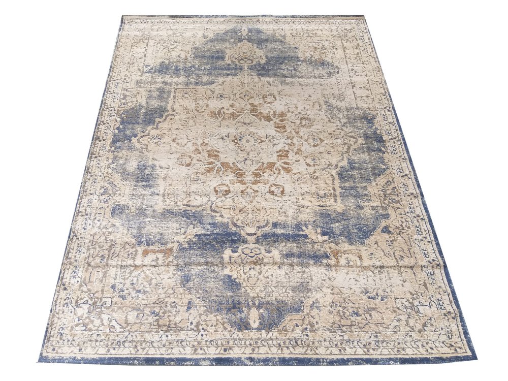 Dokonalý vintage koberec v béžově modré barvě se vzorem Šířka: 200 cm | Délka: 290 cm