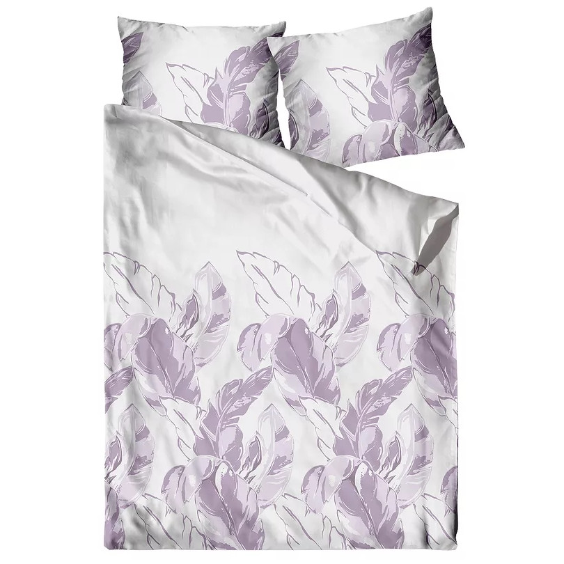 Bavlnené obliečky premium s fialovými listami Rozmer: 140x200 cm | 1 x 70x80 cm